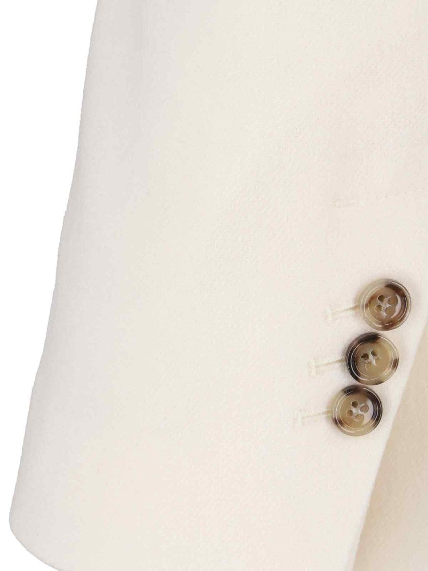 Ami Paris Double-Breasted Blazer – White