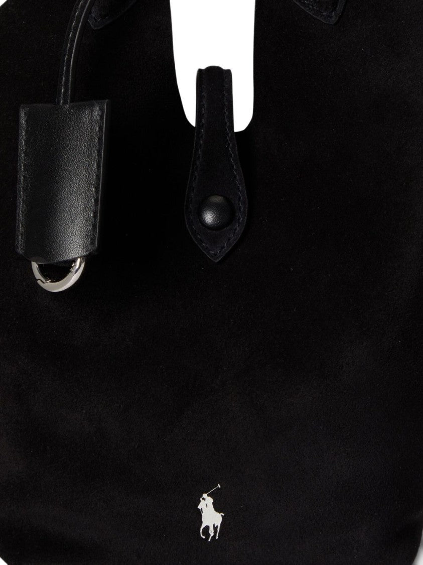 Polo Ralph Lauren Soft Embroidered Logo Suede Handbag