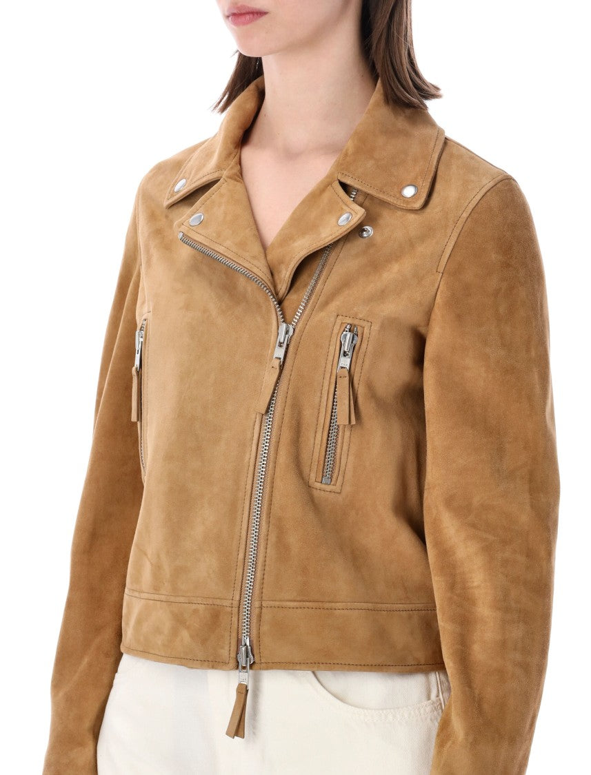 Sword Classic Chiodo Suede Cropped Biker Jacket