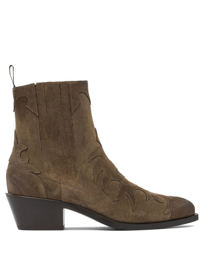 Sartore Pointed Toe Suede Ankle Boots