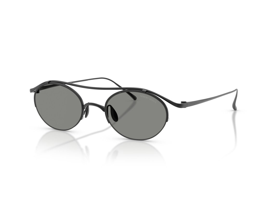 Giorgio Armani Black 0Ar6172t Titanium Double Bridge Round Sunglasses