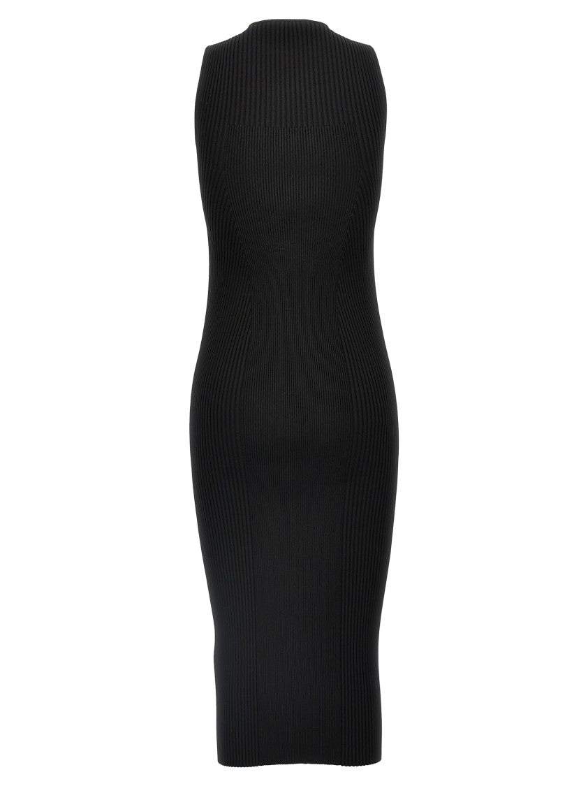Mcqueen Ribbed Knit Midi Dress