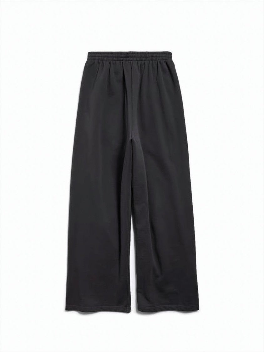 Balenciaga Relaxed Fit Black Cotton Jogger Pants With Subtle Branding