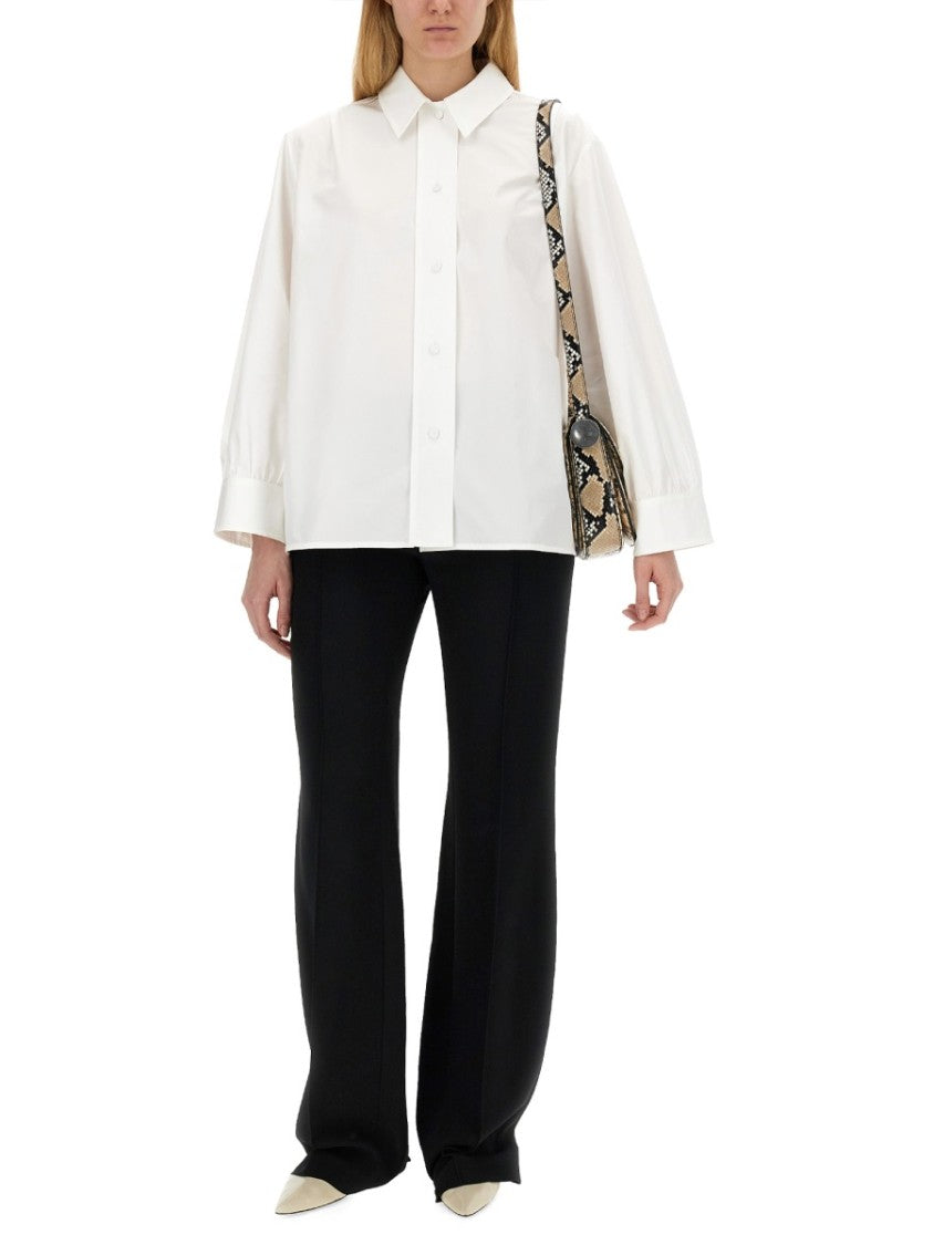 Jil Sander White Cotton Shirt With Pointed Collar