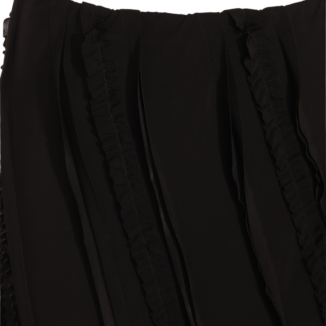 Blumarine Midi Black Skirt With Ruffled Trims