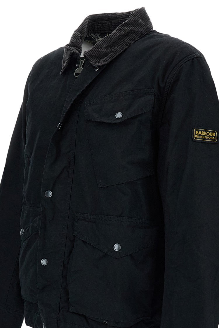 Barbour Black Winter Drifter Washed Waxed Cotton Jacket