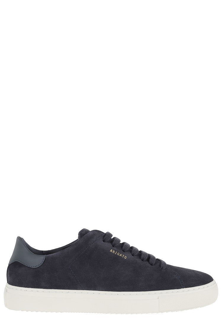 Axel Arigato Dark Blue Clean 90 Suede Metallic Logo Suede Sneakers