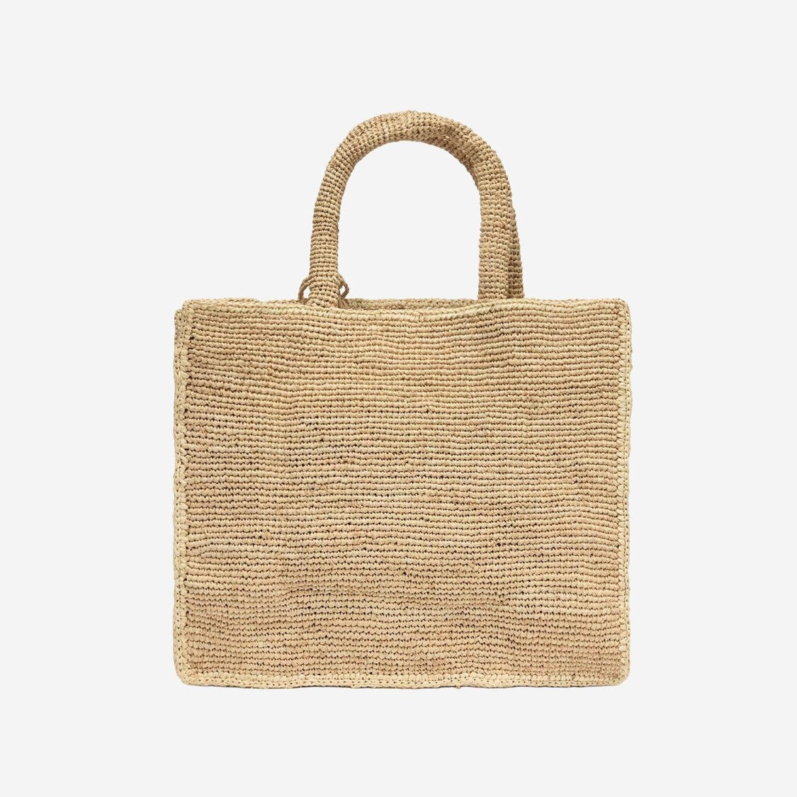 Mc2 Saint Barth Rectangular Woven Tote Bag With Script Logo