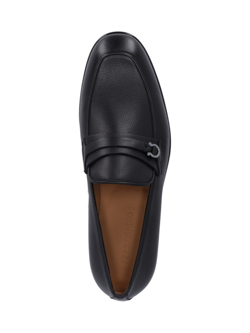 Ferragamo "Gancini" Loafers – Black