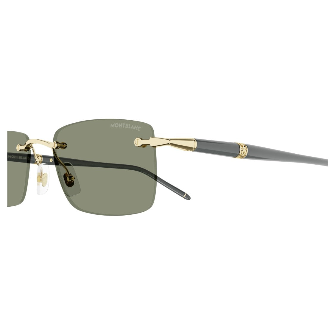 Montblanc Rimless Rectangular Sunglasses With Gold-Tone Accents