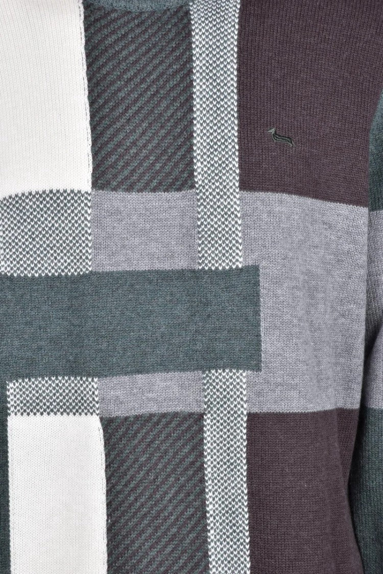 Harmont&Blaine Brown/Green Wool Polyamide Acrylic Men's Sweater