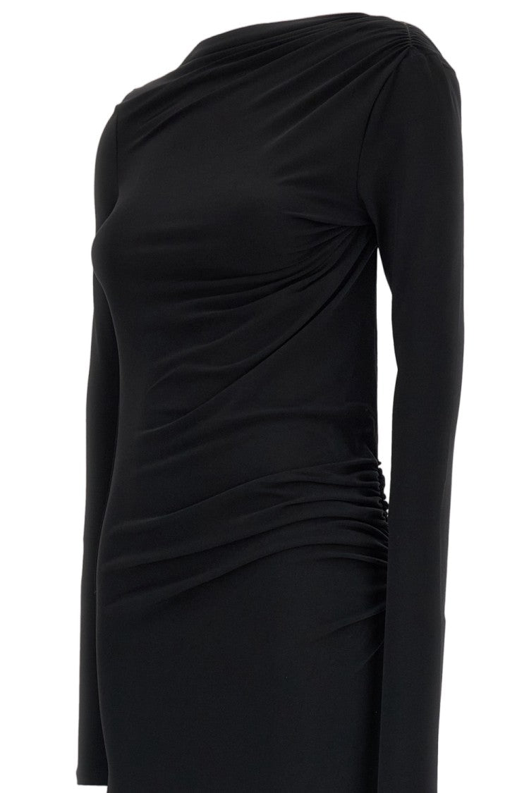 The Andamane Black Sophie Draped Maxi Dress