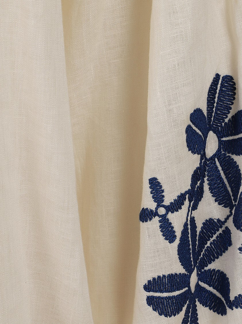 Max Mara Ilex Linen Shirt With Mandarin Collar