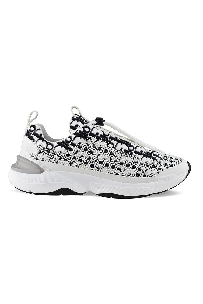 Dior Oblique Print Low-Top Sneakers With Cannage Inserts