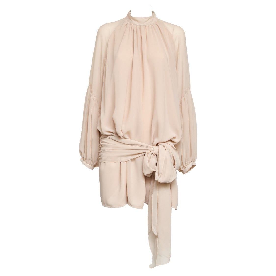 Rotate Chiffon Mini Dress With High Neckline