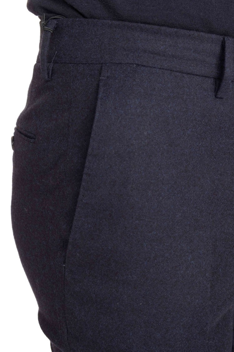 Pt Torino Super 130'S Wool Slim Fit Flat Front Trousers