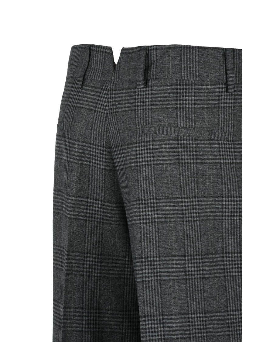 Aniye By Straight-Leg Trousers In Fluid Grey Checkered Fabric