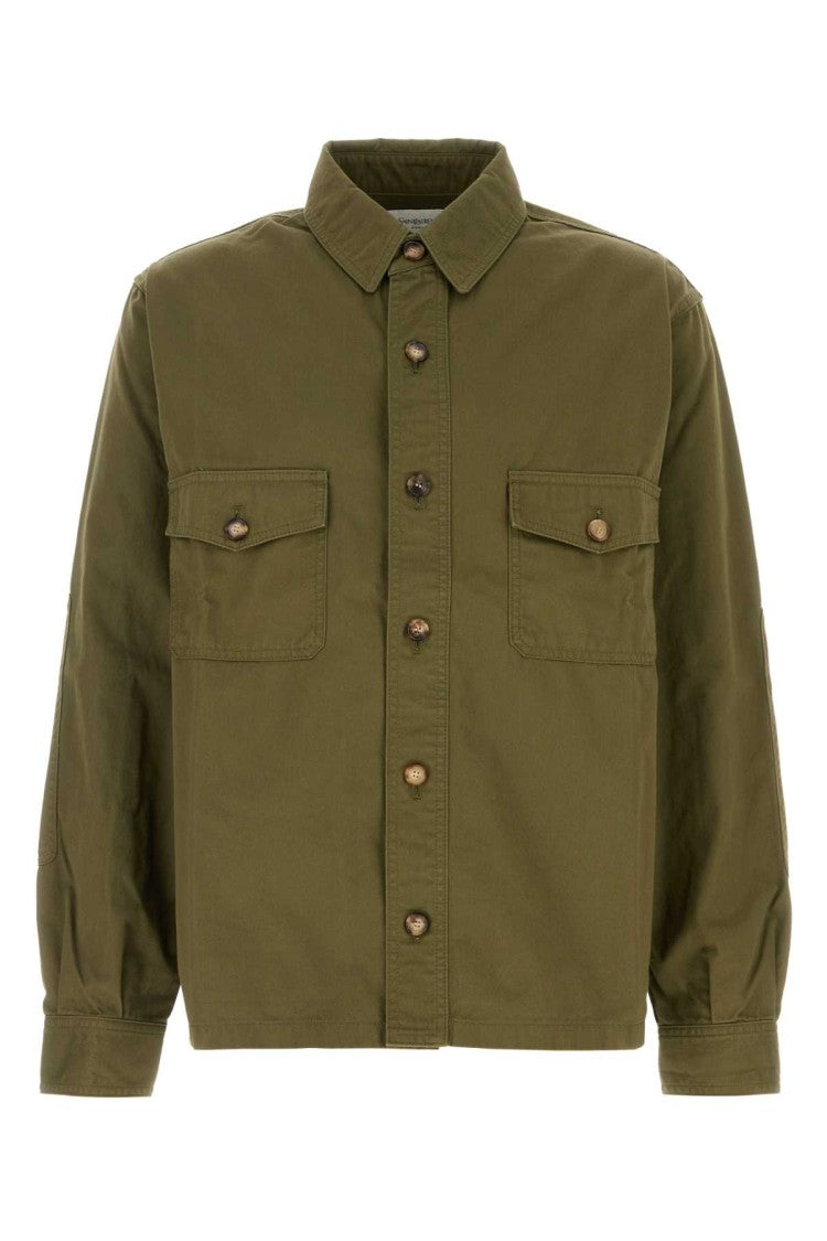 Saint Laurent Army Green Twill Shirt