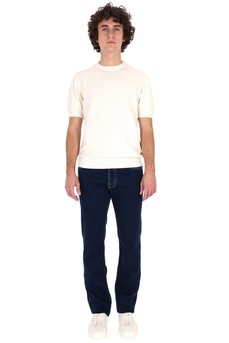 Drumohr Cream Lightweight Terry Cotton-Blend T-Shirt