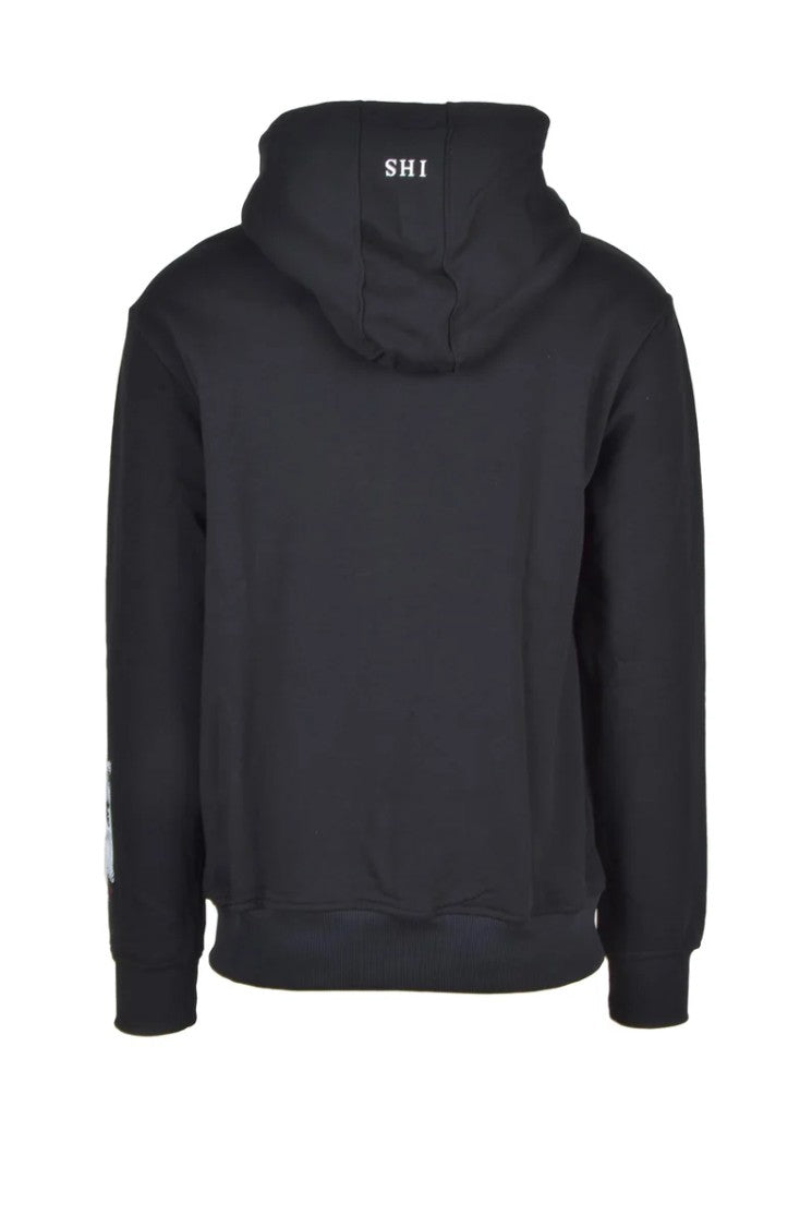 Ihs Brand Black Hooded Cotton Sweatshirt