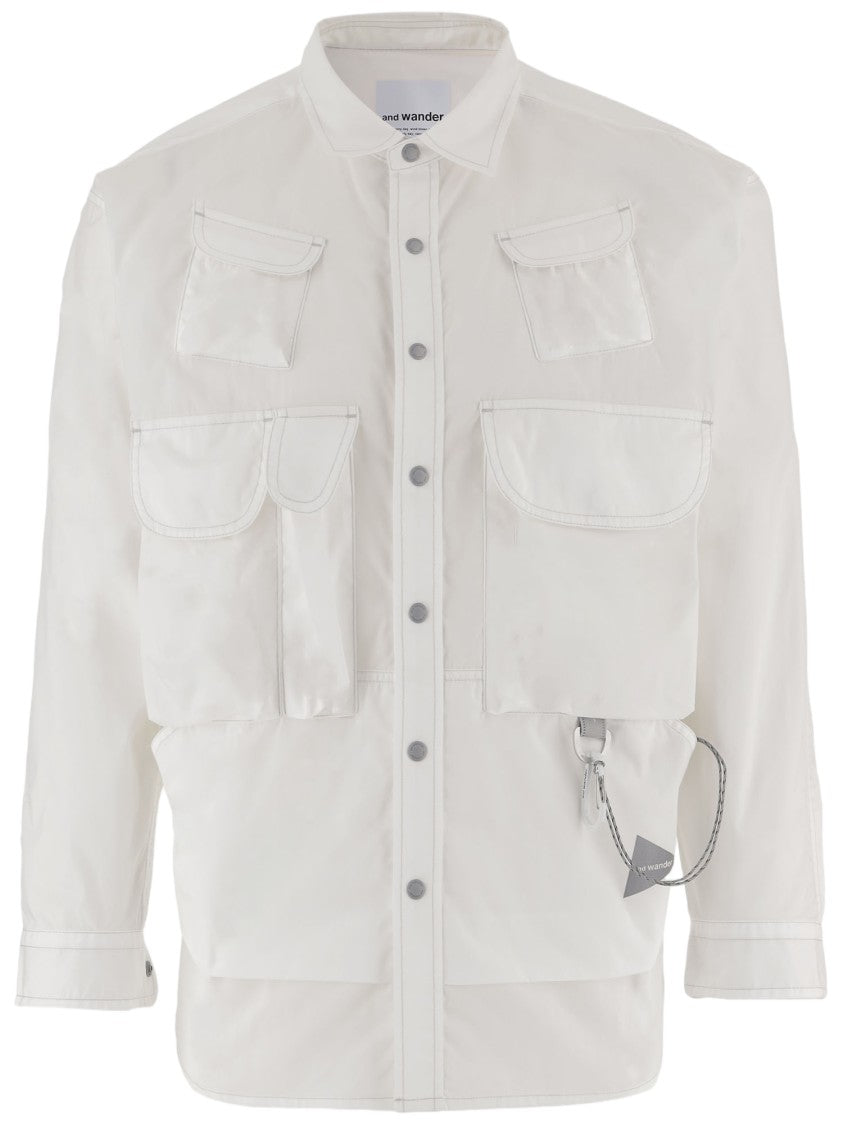 And Wander Mixed-Cotton Shirt With Utility Patch Pockets