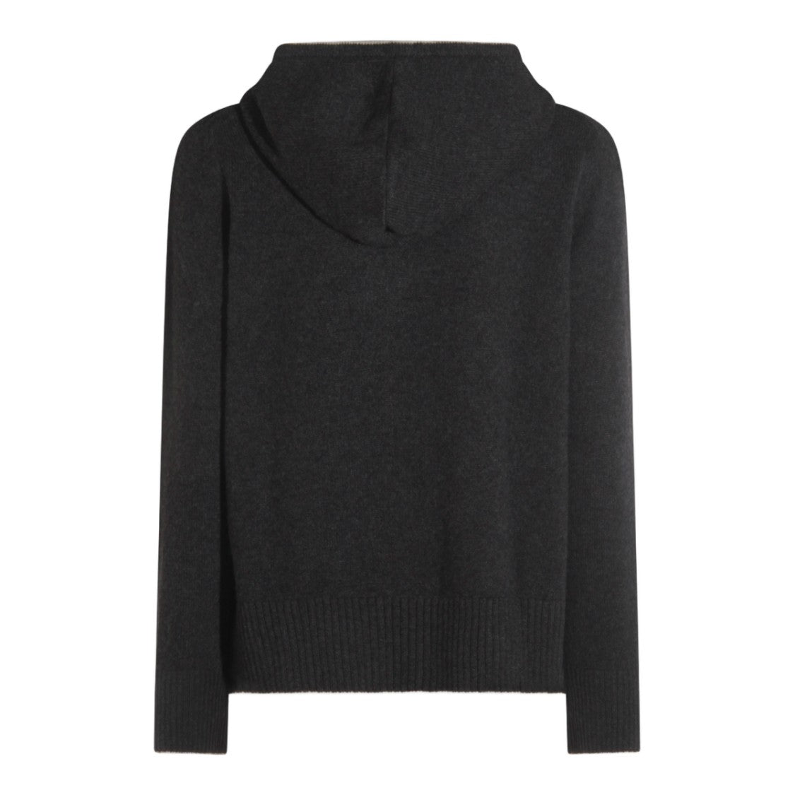 Eleventy Black Zip-Up Sweater With Contrasting Trim And Gold-Toned Zipper