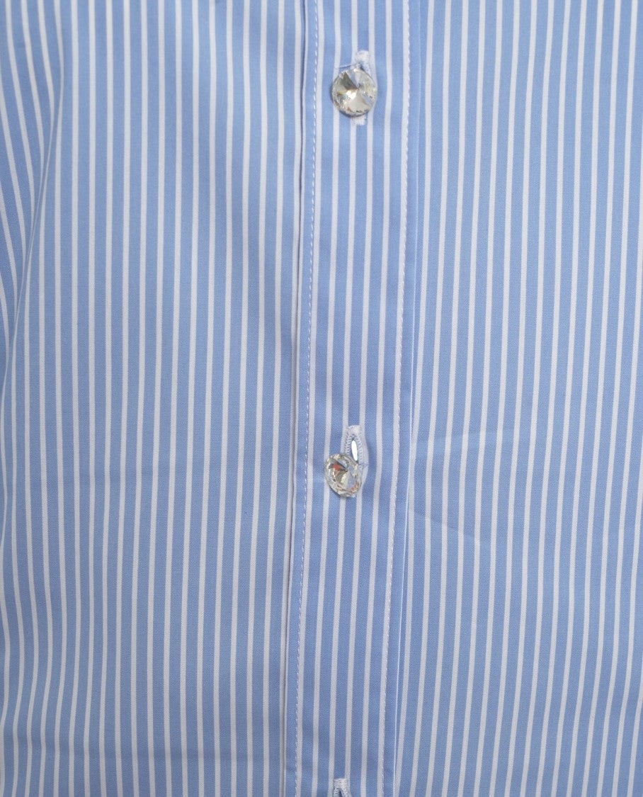 Himon's Fitted Striped Blouse With Collar