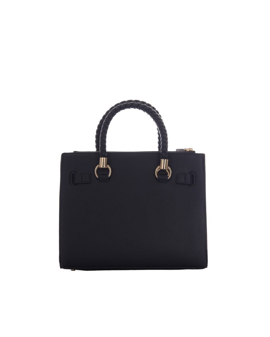 Liu Jo Black Satchel S Textured Vegan Bag