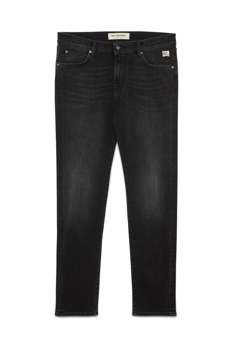 Roy Rogers Slim-Fit Denim Jeans Black Wash Fading