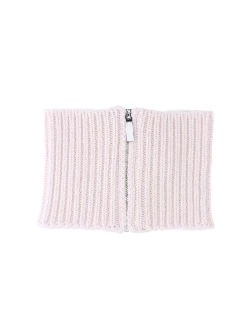 Sa Su Phi Ribbed Knit Scarf With Zipper Closure