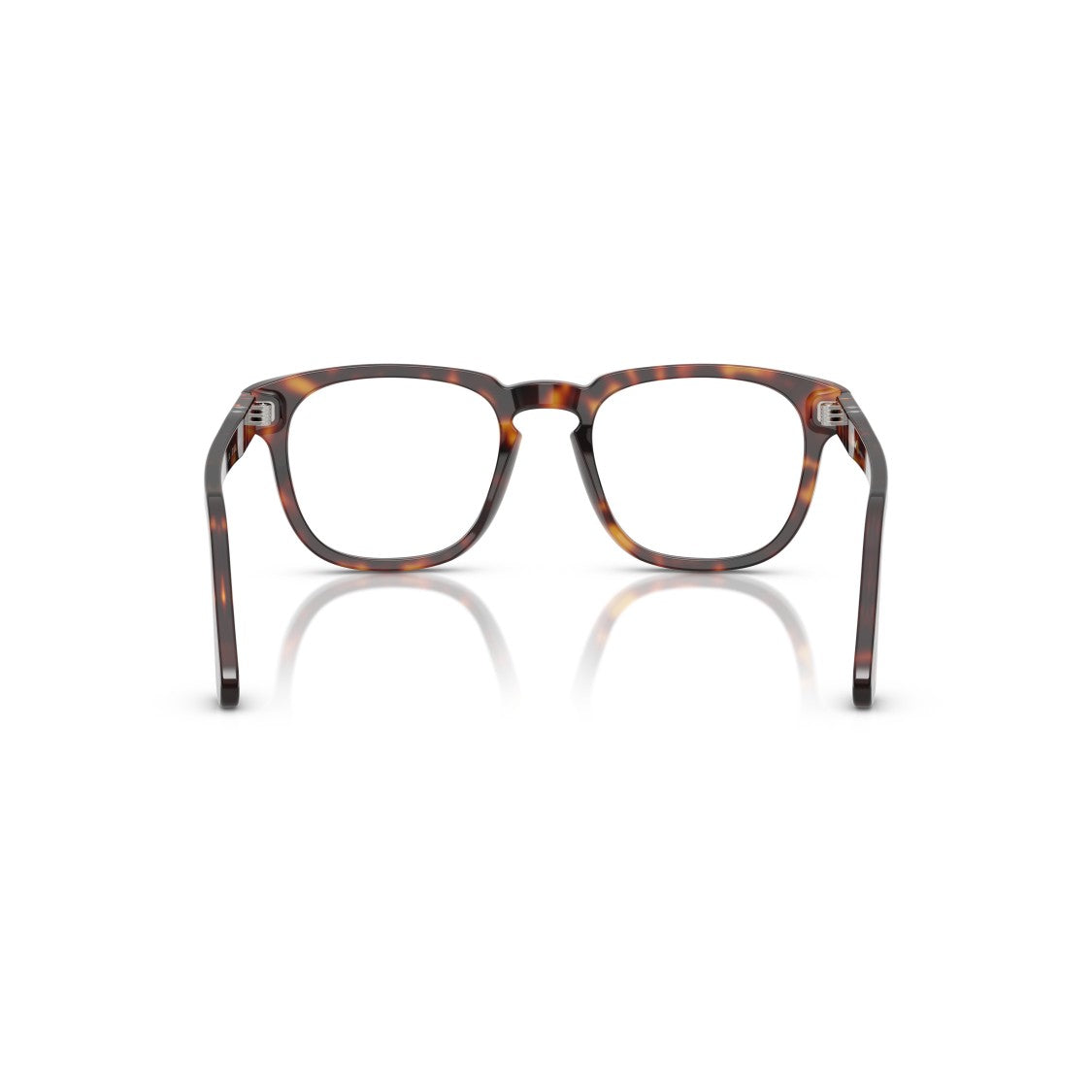 Persol 0Po3376v Tortoiseshell Acetate Square Frame Eyeglasses With Silver Accents