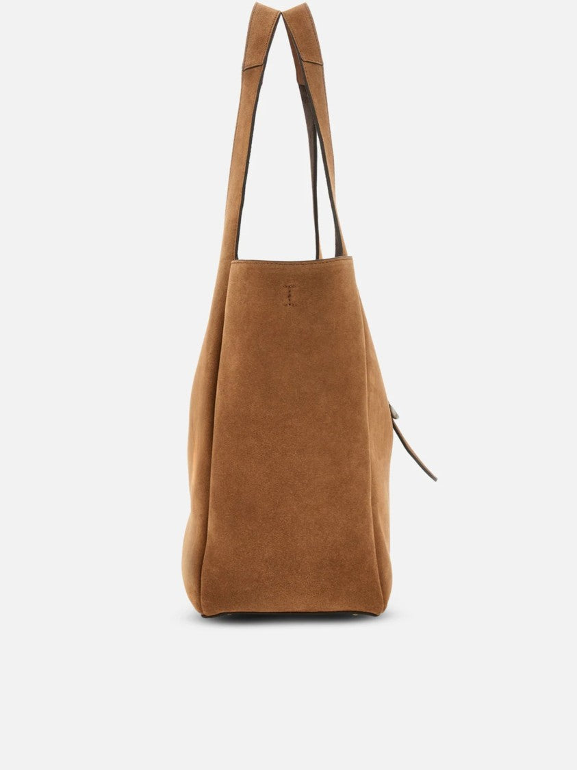 Hogan Warm Brown Suede H-Clasp Tote Bag