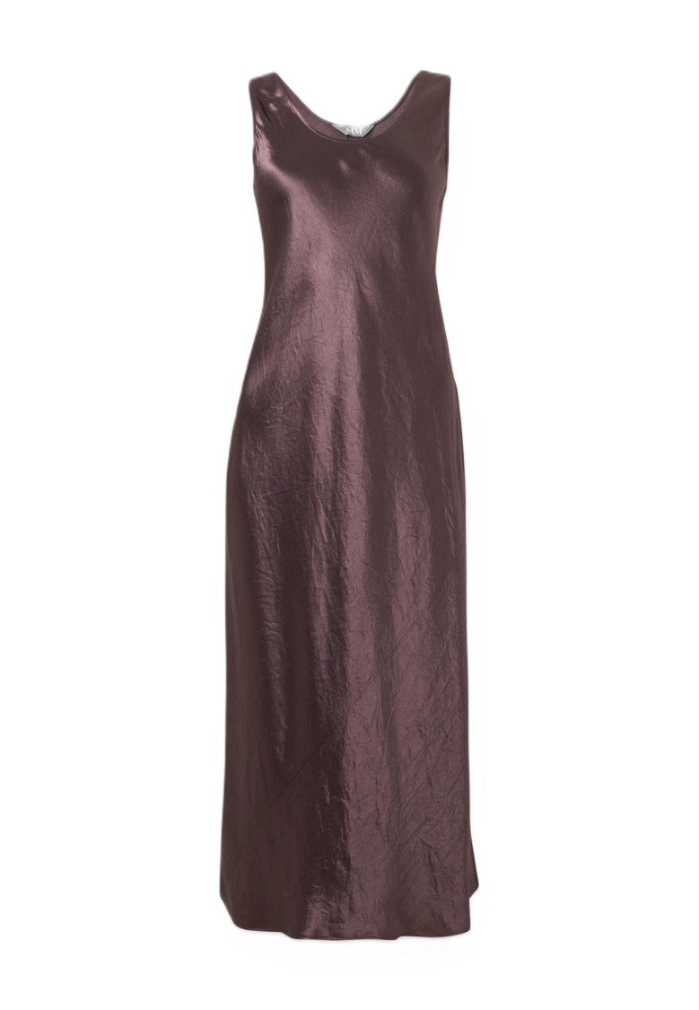 Max Mara Burgundy Sleeveless Midi Dress With Classic Cut