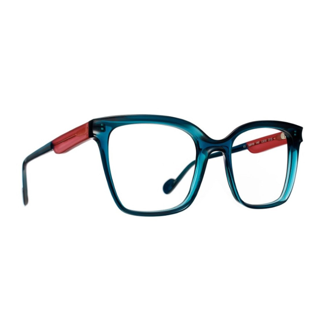 Caroline Abram Petrol Blue Lexi Square Acetate Eyeglasses
