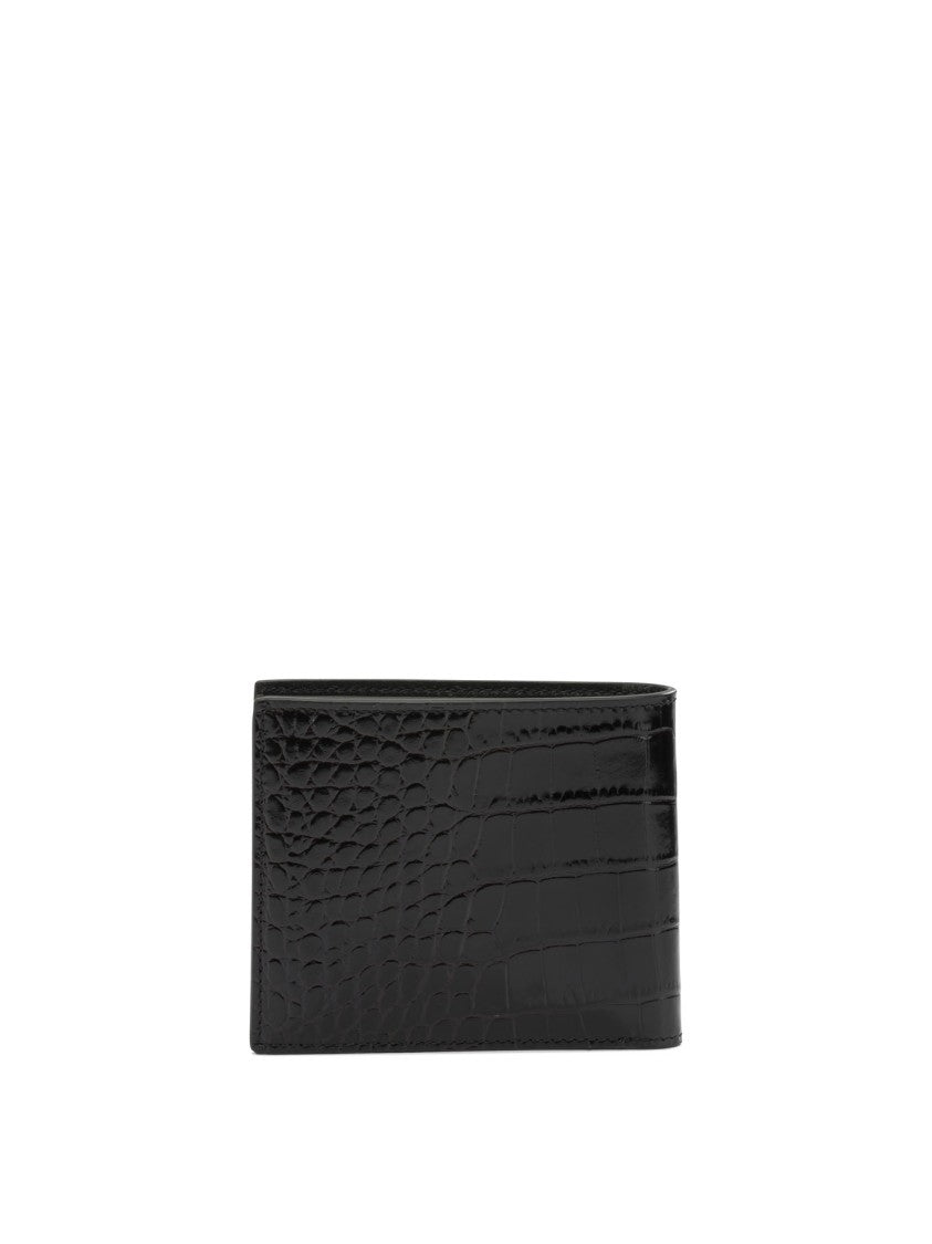 Tom Ford Crocodile-Effect Bi-Fold Wallet