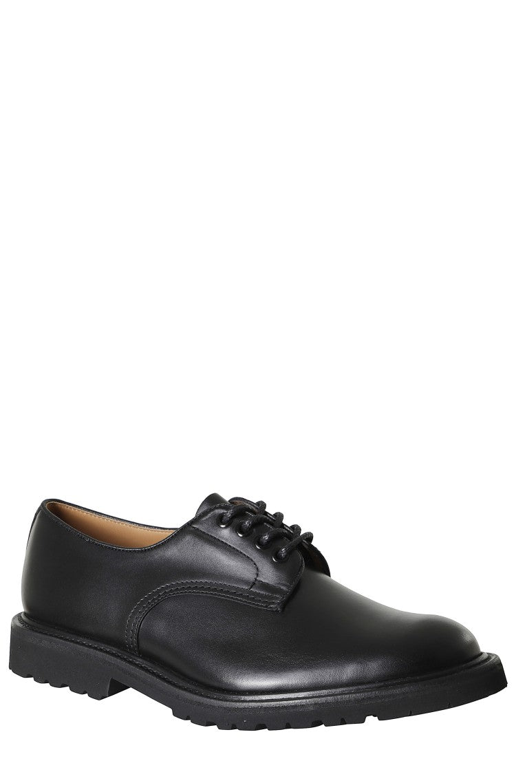 Tricker's Black Classic Lace-Up Daniel Leather Shoes
