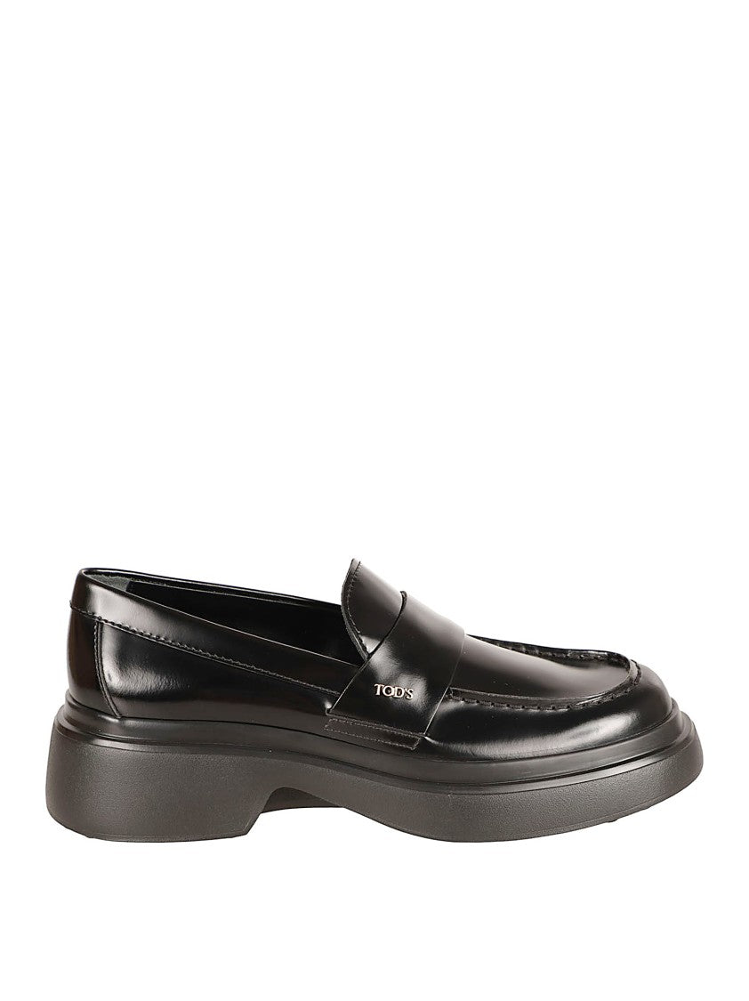 Tod's Brushed Calfskin Loafer With Pebbled Sole