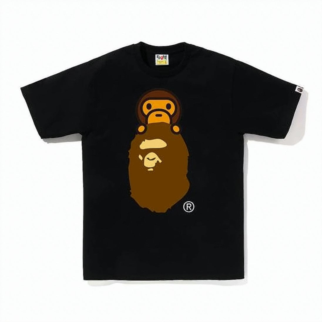 Bape Short-Sleeve Black T-Shirt With Iconic Ape Graphic