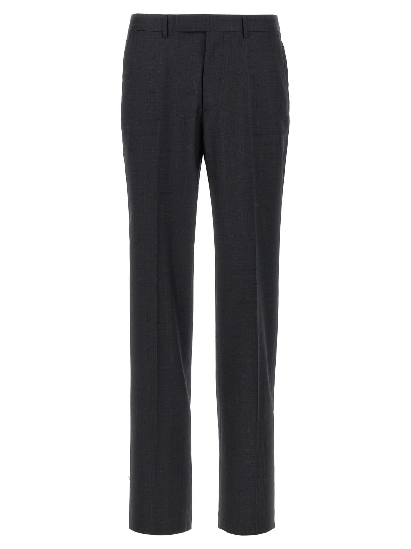 Zegna Grey Wool Suit With Single-Breasted Blazer