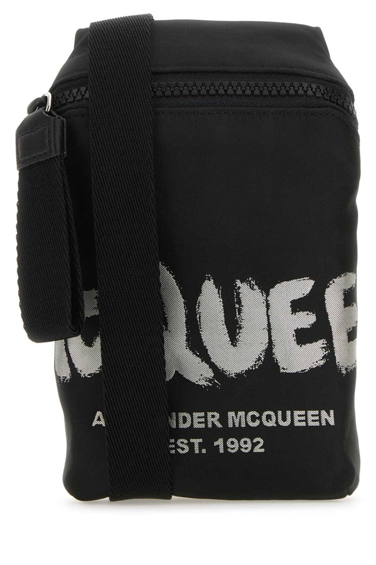 Alexander Mcqueen Black Fabric Mcqueen Graffiti Crossbody Bag