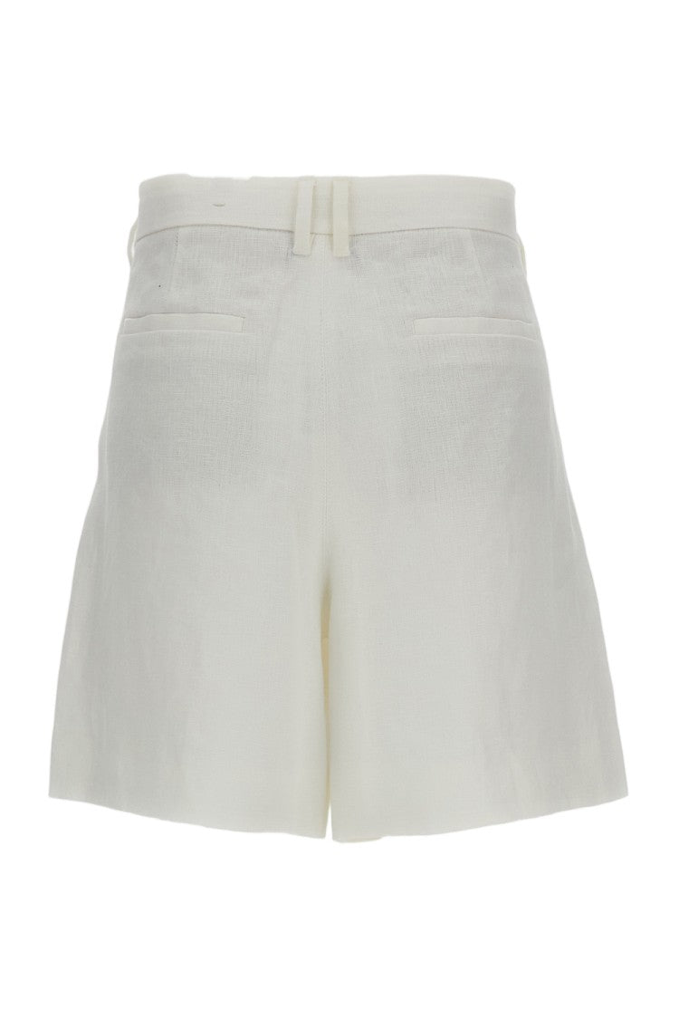 Max Mara High-Waisted Linen Shorts With Tailored Fit