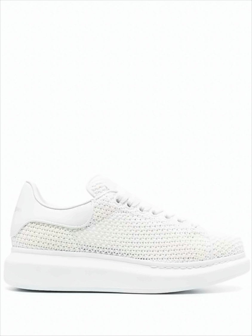 Alexander Mcqueen Knitted Mesh Low-Top Sneakers With Cushioned Sole