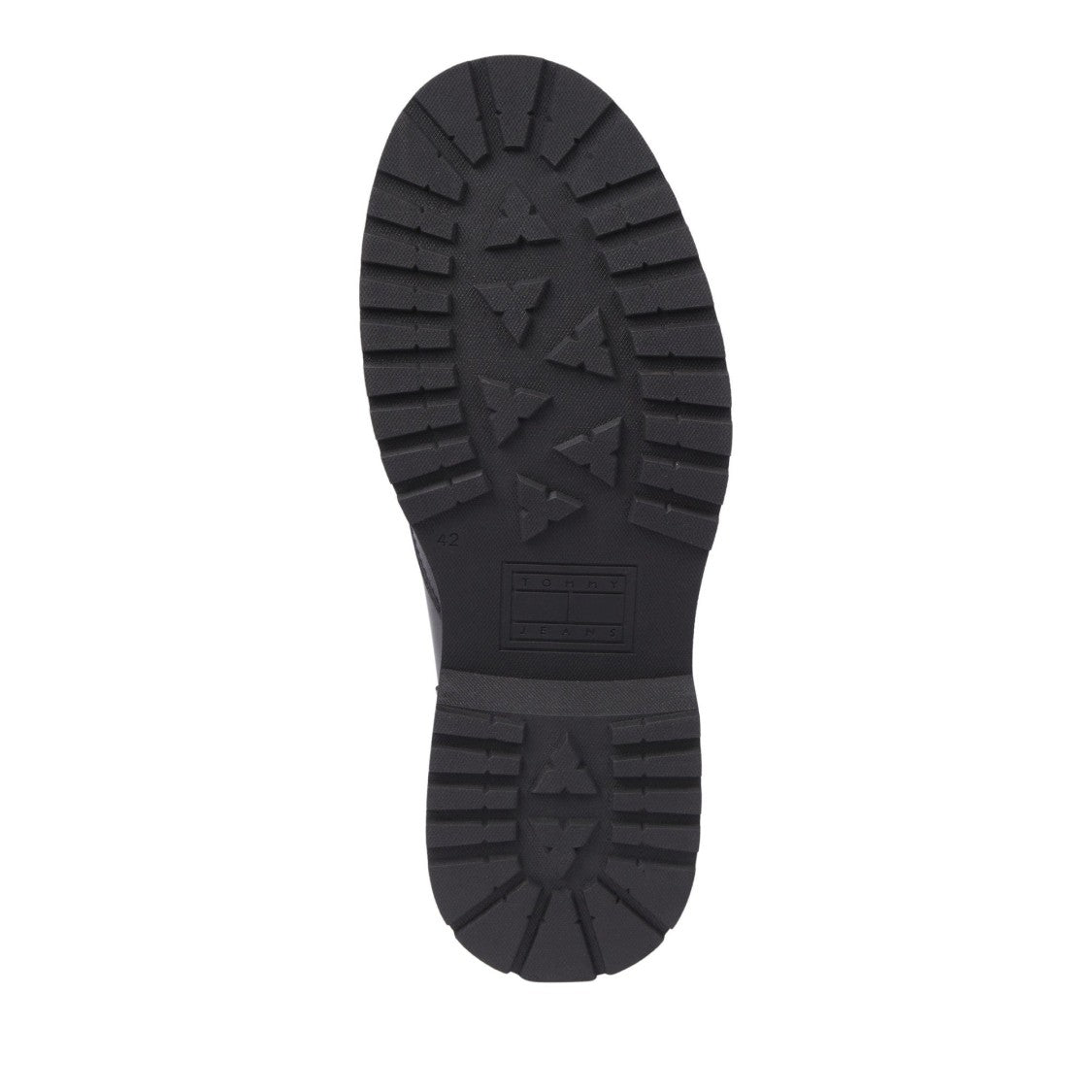 Tommy Jeans Black Lace-Up Padded Collar Leather Boots