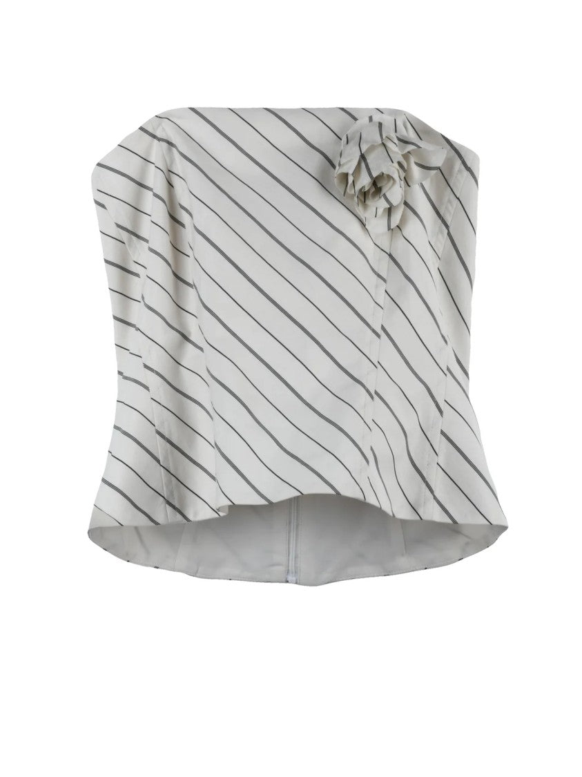 Marella White Floral Bustier Top