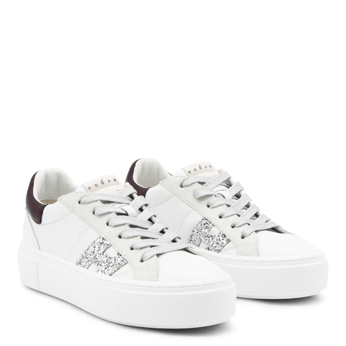 Hogan White And Black Leather Sneakers