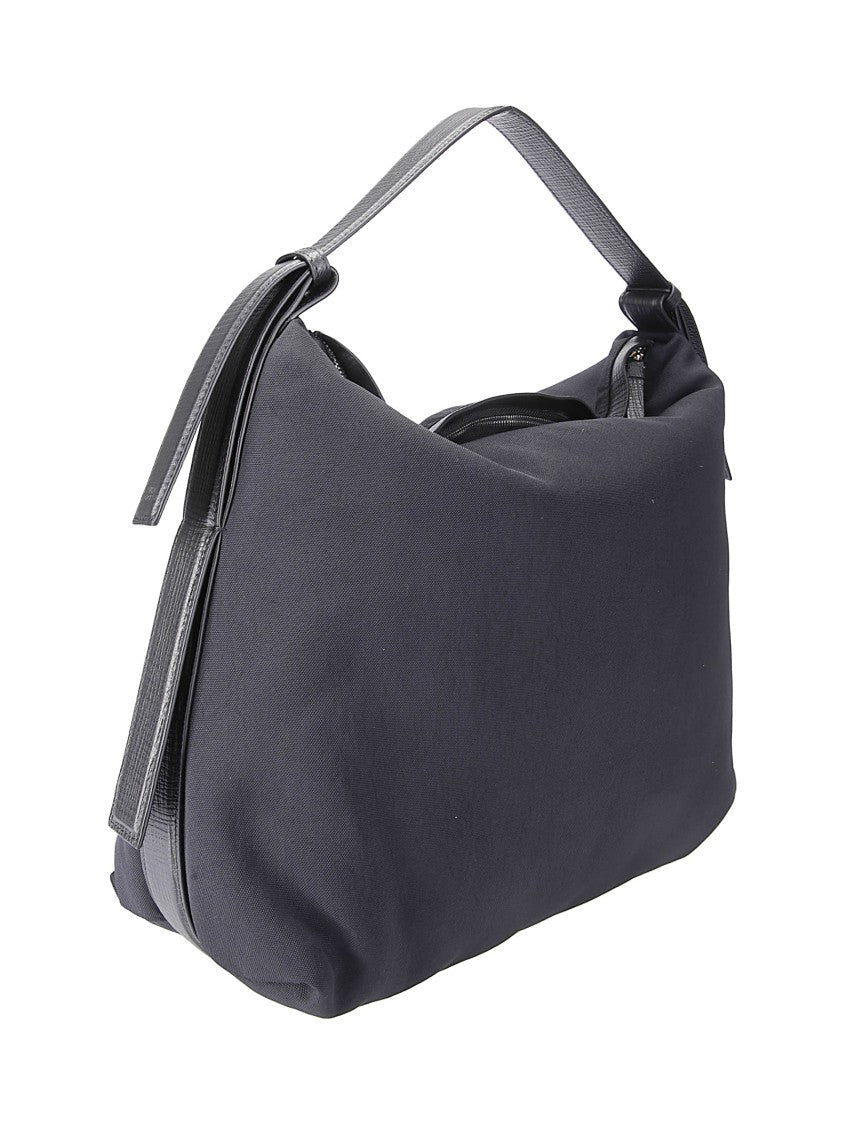 Studio Nicholson Minimalist Nylon Shoulder Bag With Leather Accents