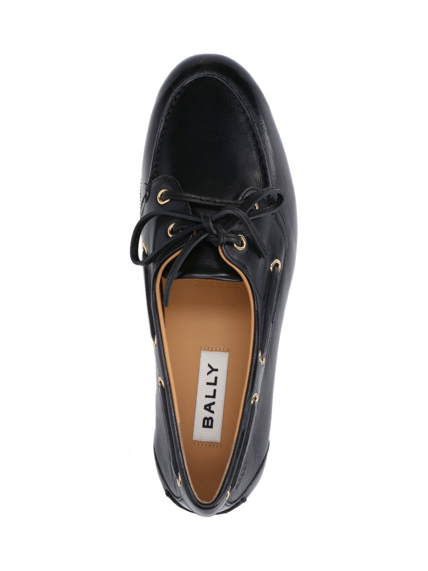 Bally Round Toe Slip-On Moccasins With Tonal Logo Detail