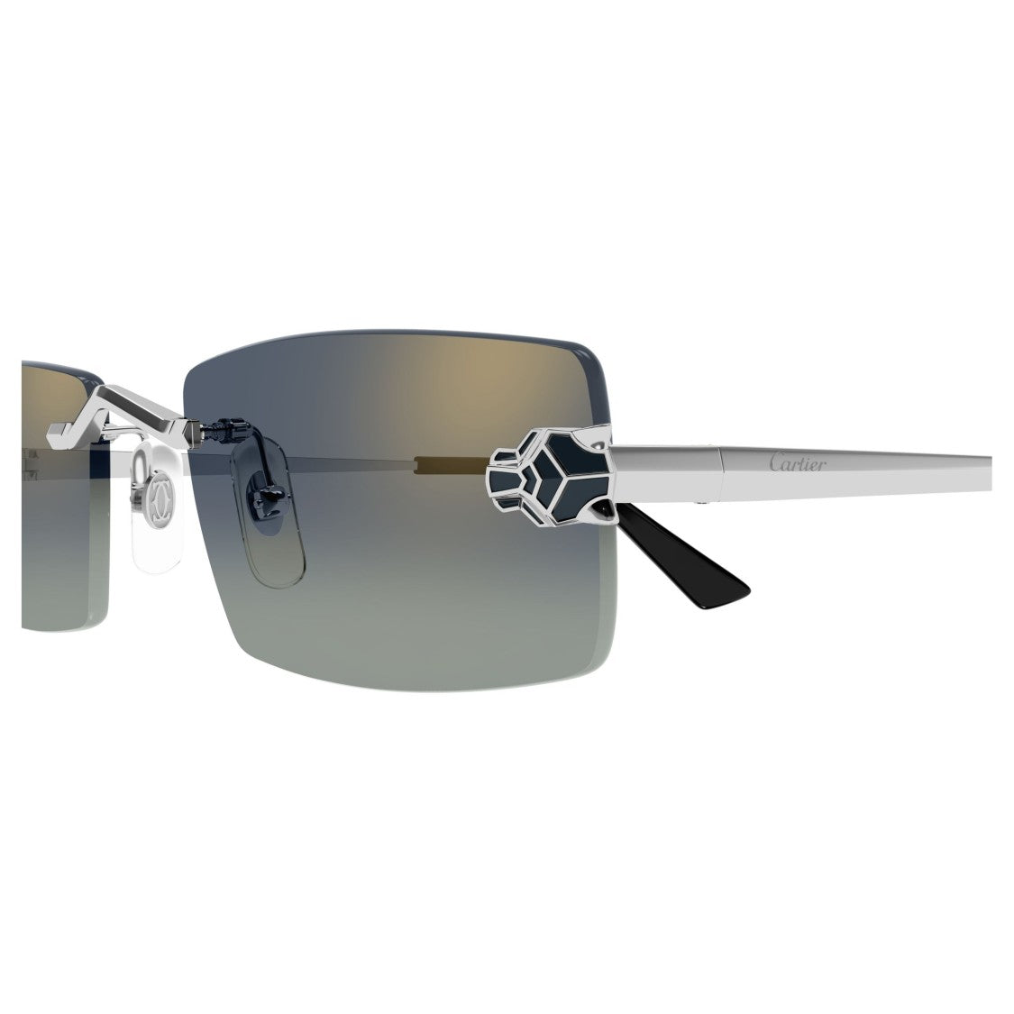 Cartier Rimless Rectangular Sunglasses With Gradient Lenses
