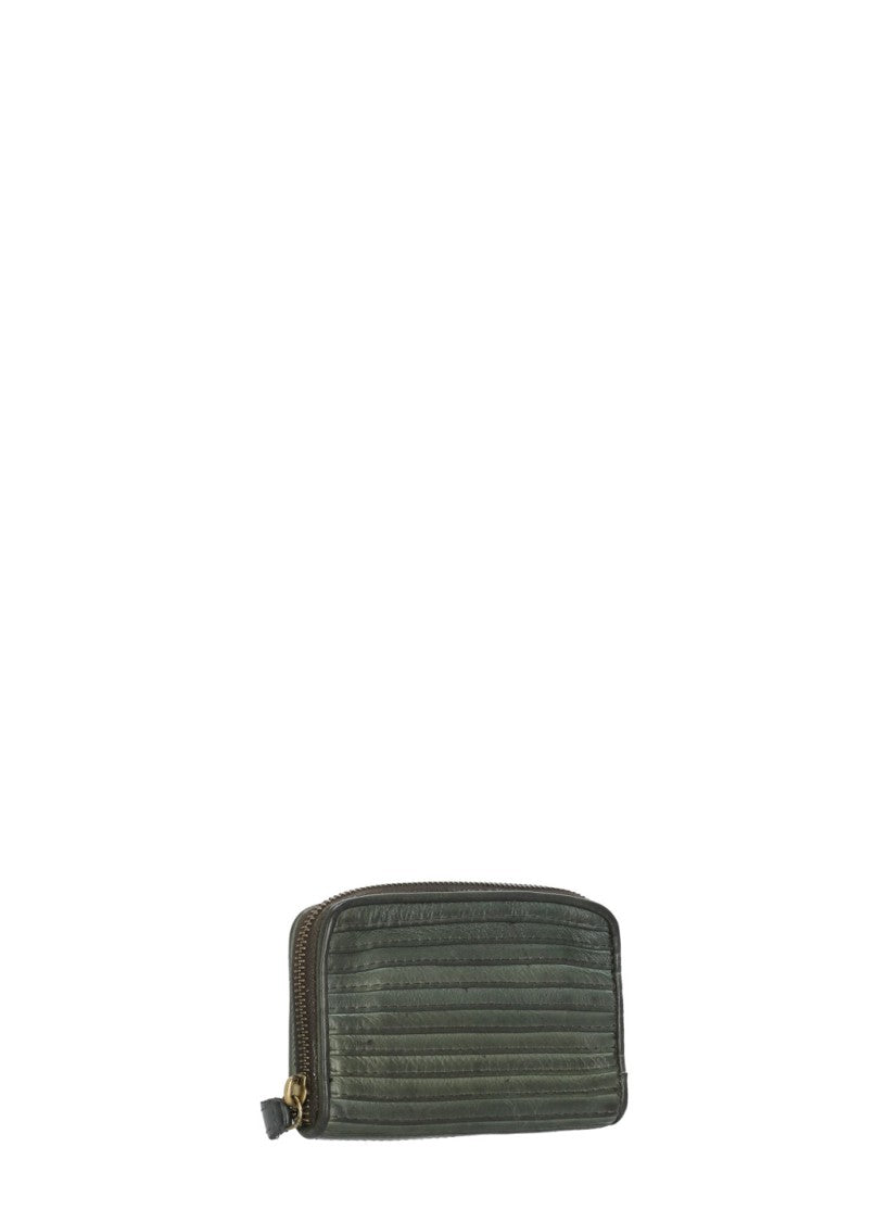 Majo Majo Green Leather Wallet With Zip-Around Fastening