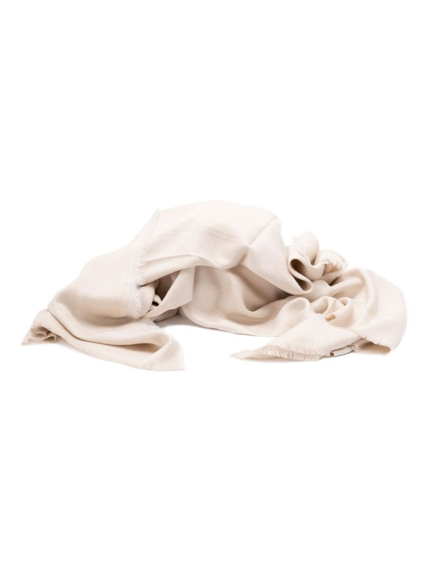 Elisabetta Franchi Soft Viscose-Modal Blend White Scarf